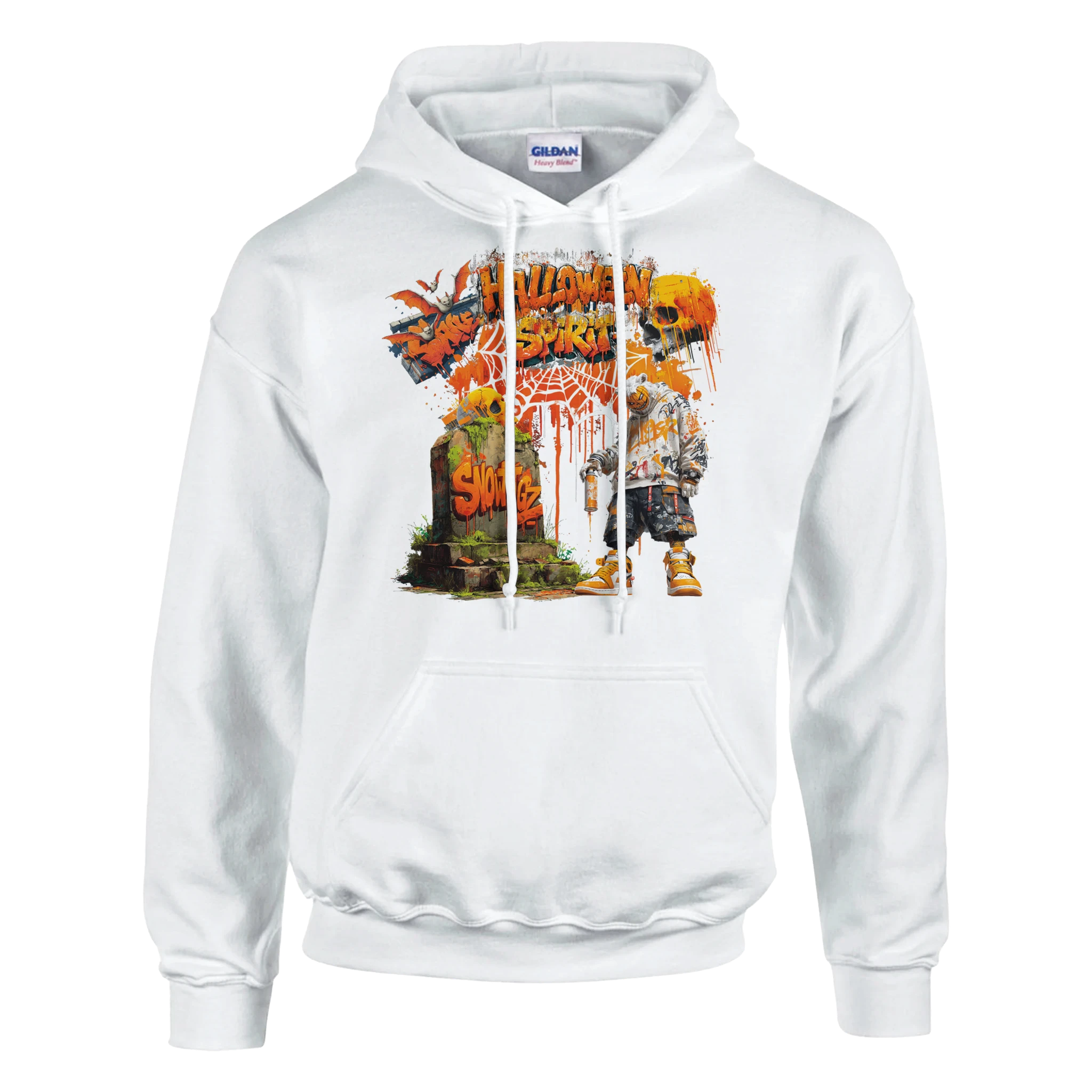 Urban Streetwear Hoodie – Halloween Spirit Tiger & Kürbismaske.