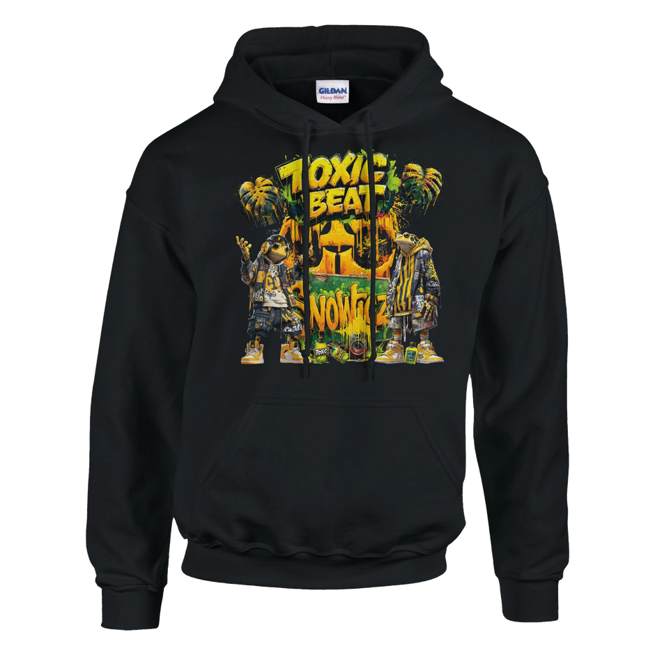 Jungle Expedition Hoodie mit Frosch und Toxic Symbol