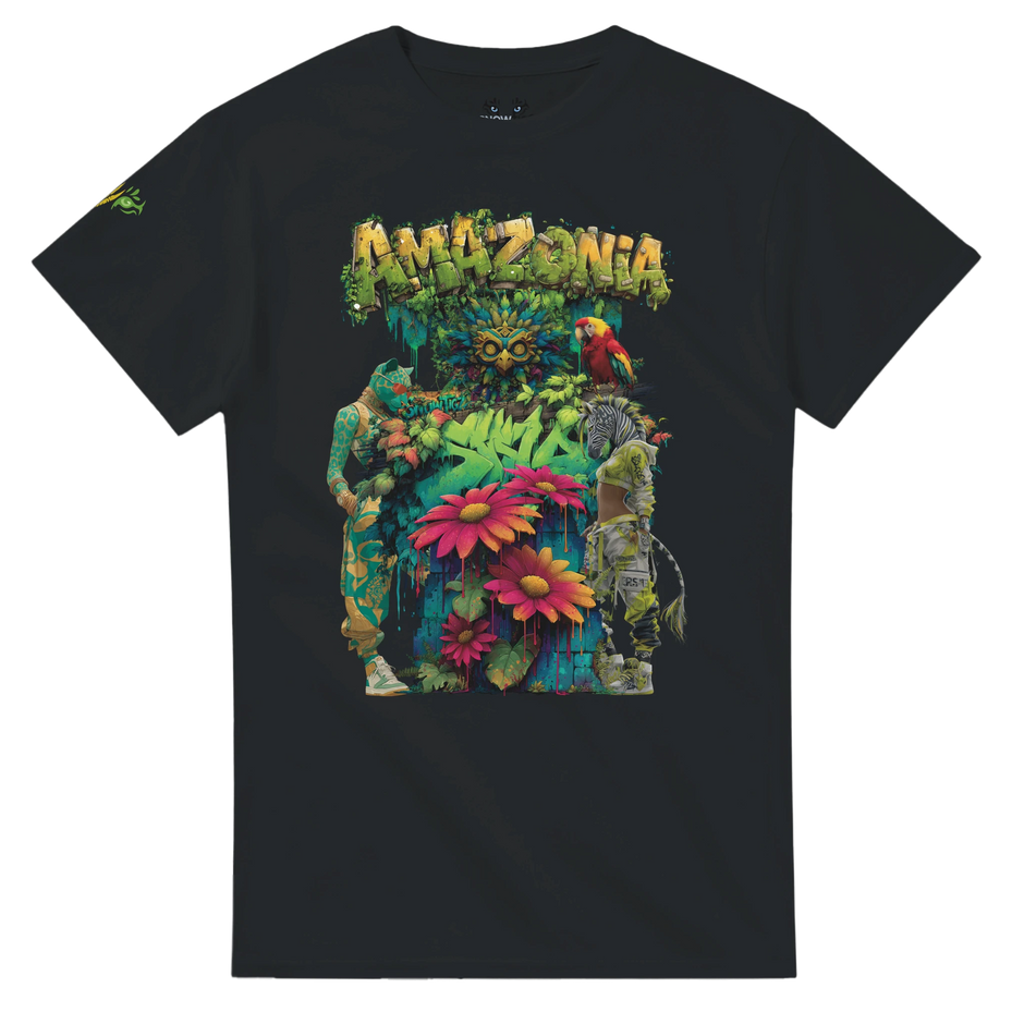 Damen Shirt Snowtigz Amazonia mit Papagei und Dschungelblumen