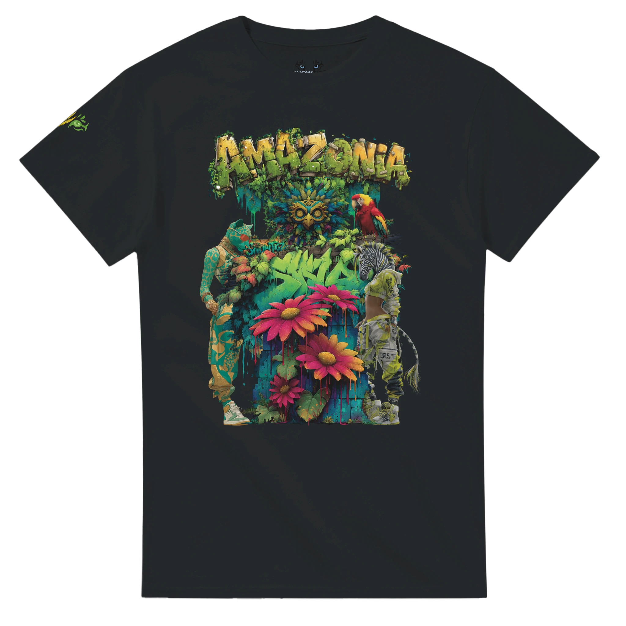 Damen Shirt Snowtigz Amazonia mit Papagei und Dschungelblumen