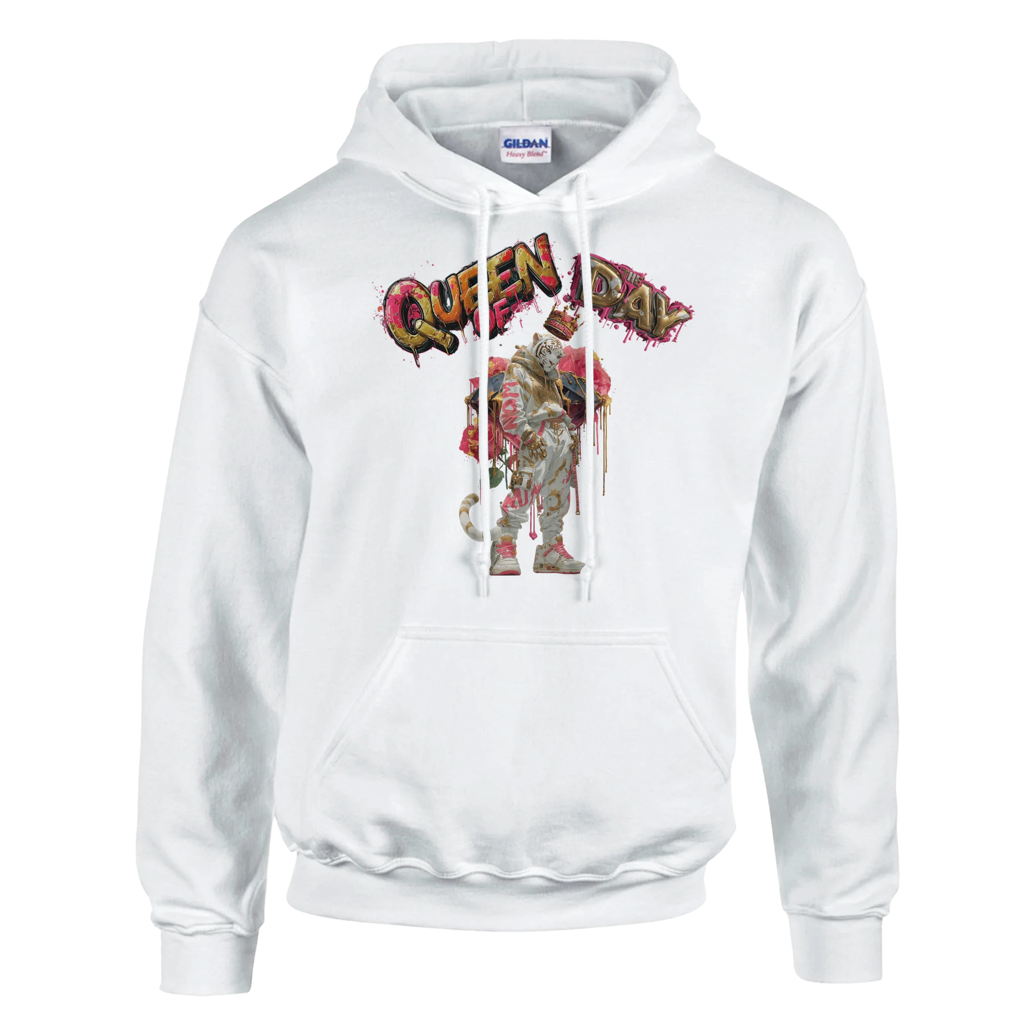 Snowtigz Damen Hoodie Queen of the Day mit Frontprint für besondere Anlässe