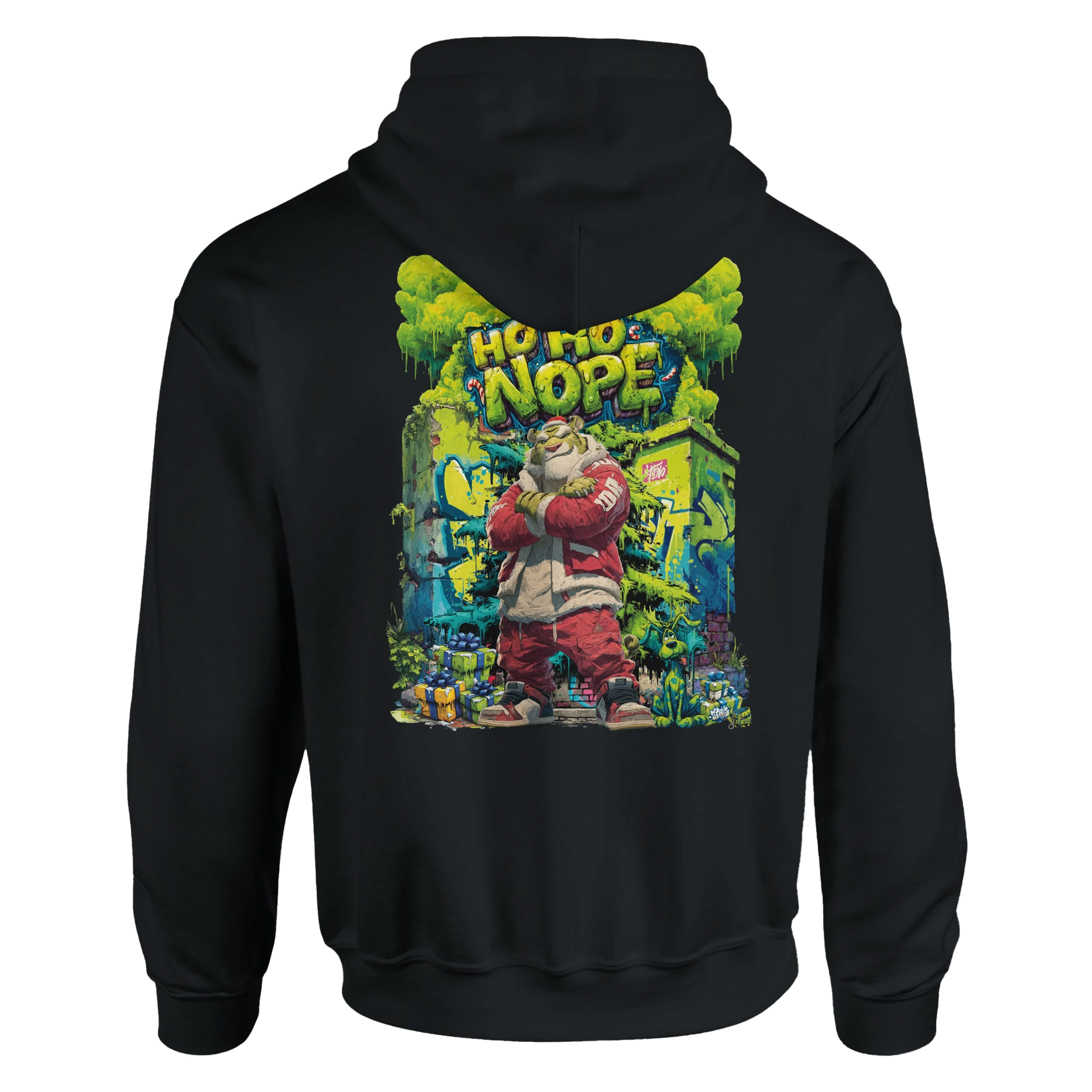 Streetstyle Weihnachtsdesign mit Snowtigz Tiger Santa – Hoodie mit auffälligem Backprint