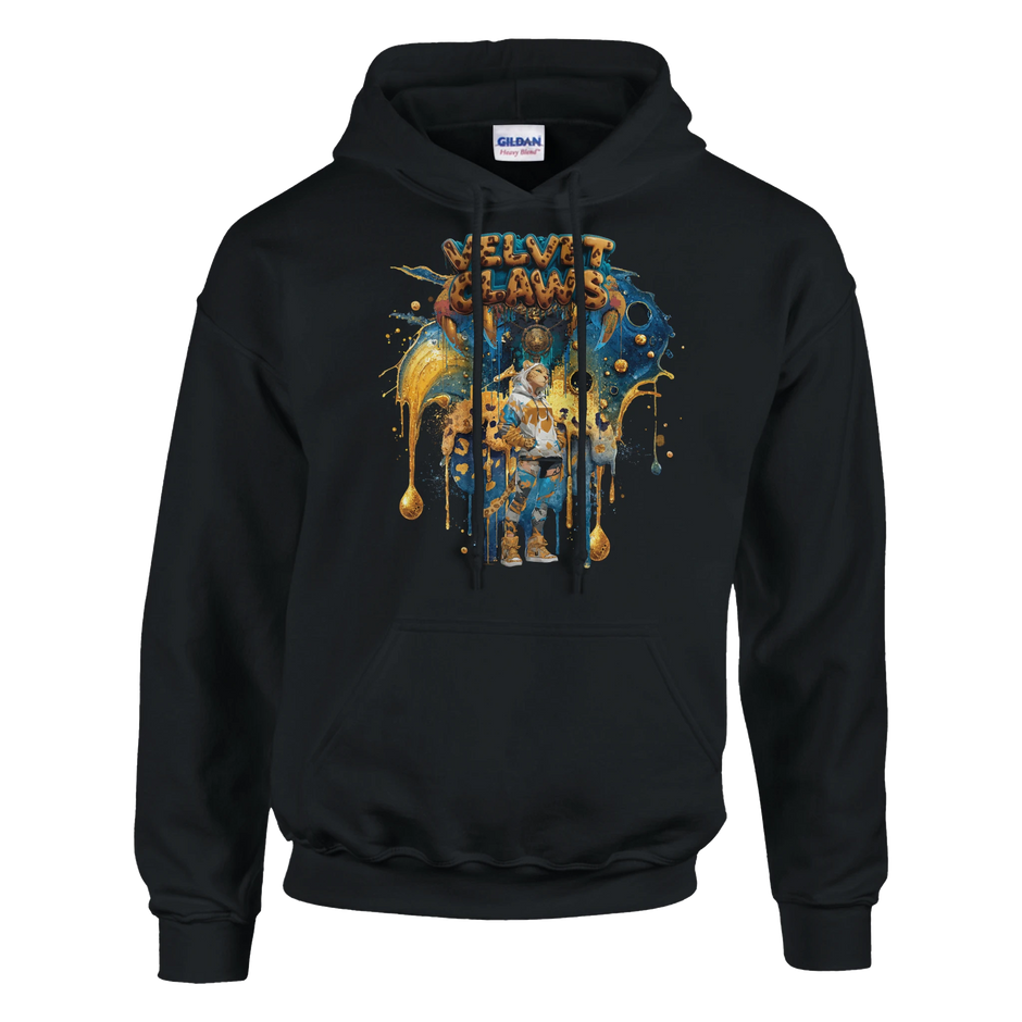Wildlife Extended Hoodie mit Leopardin und goldenen Krallen