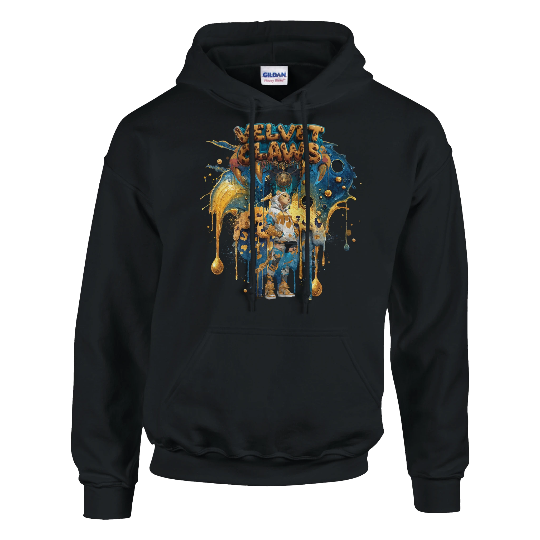 Wildlife Extended Hoodie mit Leopardin und goldenen Krallen