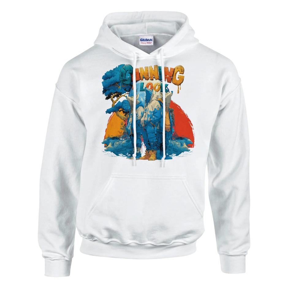 Wildlife Extended Hoodie mit drei Schakalen im Design