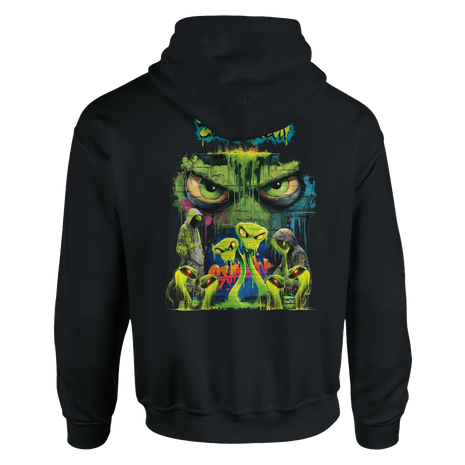 Wildlife Extended Hoodie mit giftgrünen Schlangen