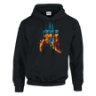 Herren Hoodie Never Give Up Streetwear mit Feuer und Eis Design