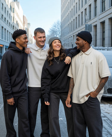 Menschen in der Stadt mit Streetwear von Snowtigz – Eisige Atmosphäre