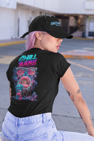 Snowtigz Damen T-Shirt Backprint „Chill Babe“