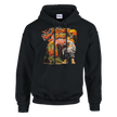 Detailansicht Snowtigz Design – weißer Tiger mit Kürbismaske vor Grabstein.