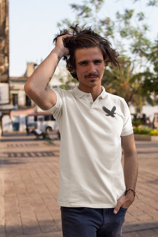 Herren Polo mit gesticktem Adler vorne
