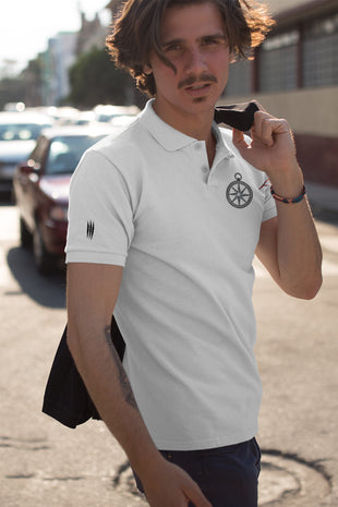 Herren Poloshirt Snowtigz mit Kompass-Stickerei auf der Brust