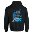 Backprint Hoodie Musik-Design mit Kopfhörern