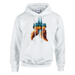 Herren Hoodie Never Give Up Snowtigz Streetwear Ice & Fire Art