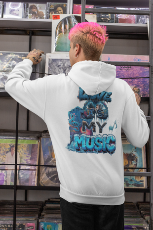Snowtigz Herren Hoodie Backprint „Love is my Music“