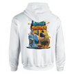 Urban Hoodie mit weißem Tiger und Skyline Graffiti