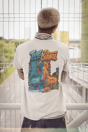 Snowtigz StreetStyle Herren T-Shirt Backprint „Time to Change“